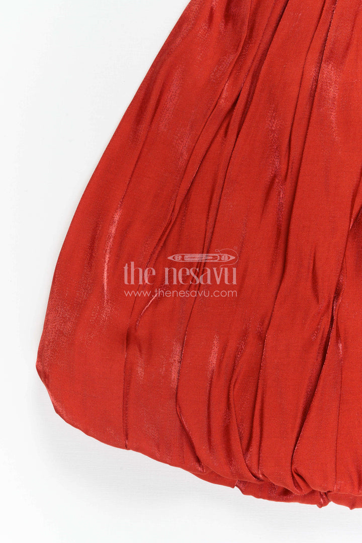 The Nesavu Girls Cotton Frock Girls Puff Sleeve Frock for Birthdays and Festive Occasions Nesavu Nesavu Girls Organza Puff Sleeve Frock For Birthdays And Festive Family Occasions