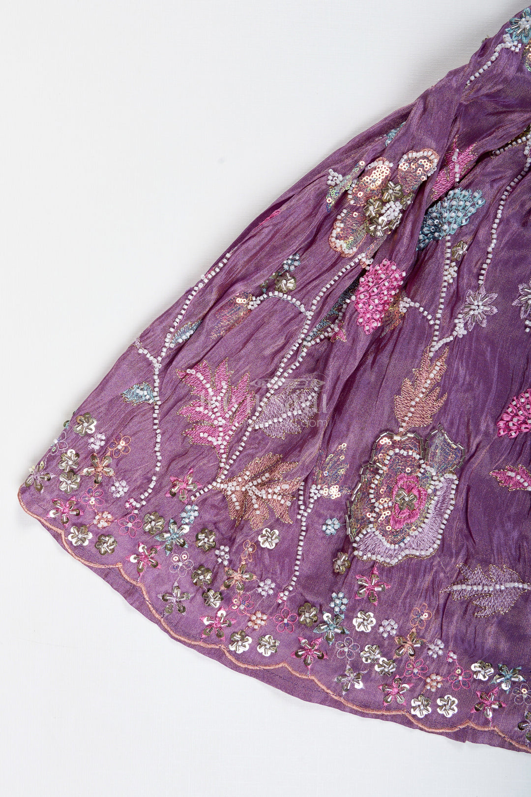 The Nesavu Girls Lehenga Choli Girls Purple Lehenga Choli for Festive Functions and Family Celebrations Nesavu Nesavu Girls Purple Lehenga Choli Festivals Lightweight Ethnic Outfit Embroidery Dupatta