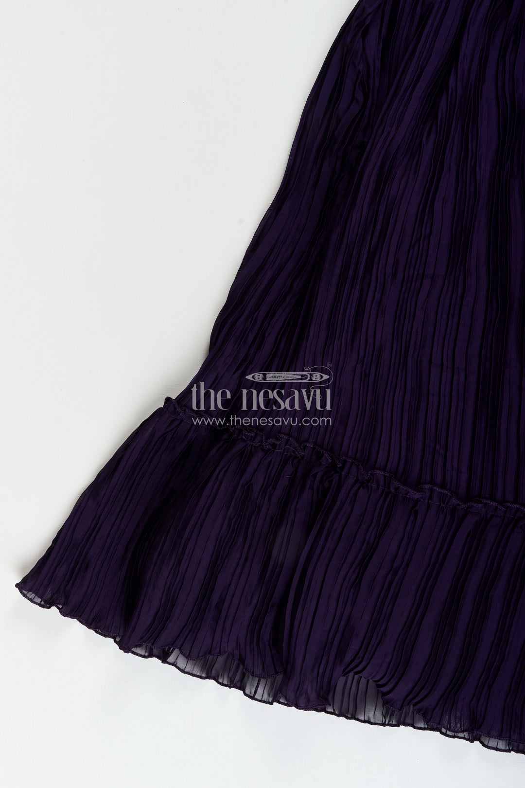 The Nesavu Girls Party Gown Girls purple party gown with butterfly embellished bodice Nesavu Nesavu girls purple georgette party gown butterfly embellished bodice birthdays weddings
