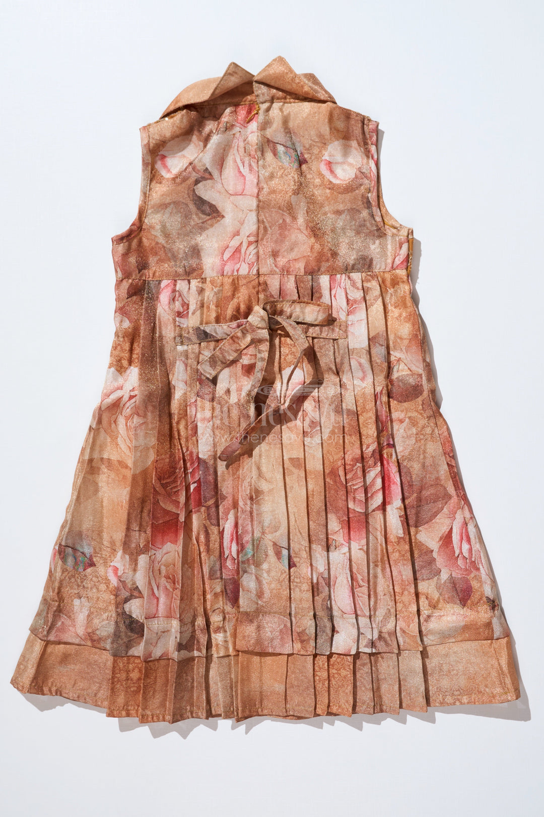 The Nesavu Girls Cotton Frock Girls Readymade Cotton Frock with Floral Digital Print and Embroidered Collar for a Chic Look Nesavu Nesavu Girls Readymade Cotton Frock Floral Digital Print Embroidered Collar