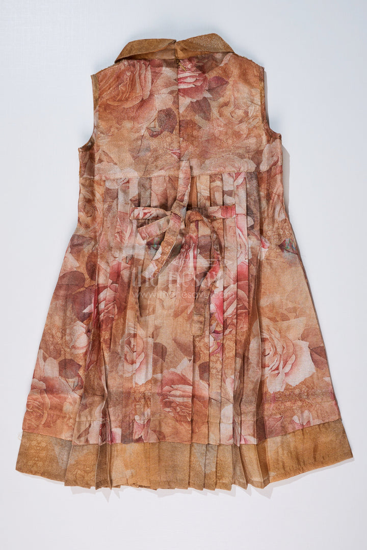 The Nesavu Girls Cotton Frock Girls Readymade Cotton Frock with Floral Digital Print and Embroidered Collar for a Chic Look Nesavu Nesavu Girls Readymade Cotton Frock Floral Digital Print Embroidered Collar