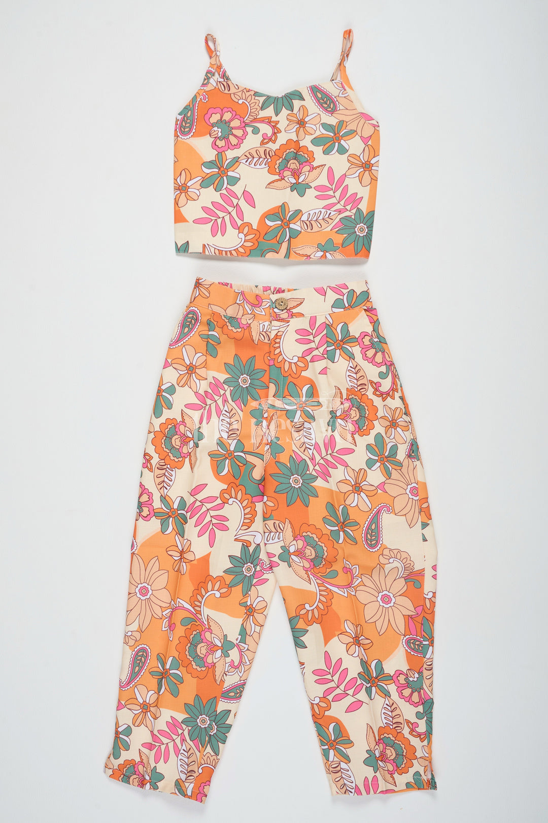 The Nesavu Girls Sharara / Plazo Set Girls Semi Flax Co-ord Set Multicolor Diwali Dresses Nesavu Nesavu Girls Multicolor Semi Flax Co-ord Set Blazer Diwali Dresses