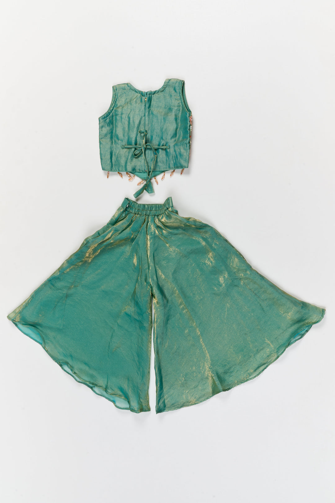 The Nesavu Girls Sharara / Plazo Set Girls Sharara and Dupatta Set with Embellished Yoke for Festive Functions Nesavu Nesavu festive sharara set for girls with embellished yoke and dupatta – perfect for weddings and ethnic events