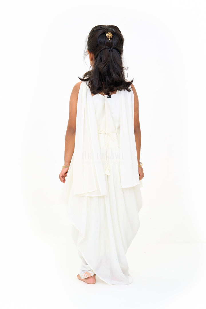 The Nesavu Girls Sharara / Plazo Set Girls Sharara Dress with Georgette Embroidery Perfect for Weddings Nesavu Nesavu Girls Sharara Wedding Dress Georgette Embroidery Modern Halter Design