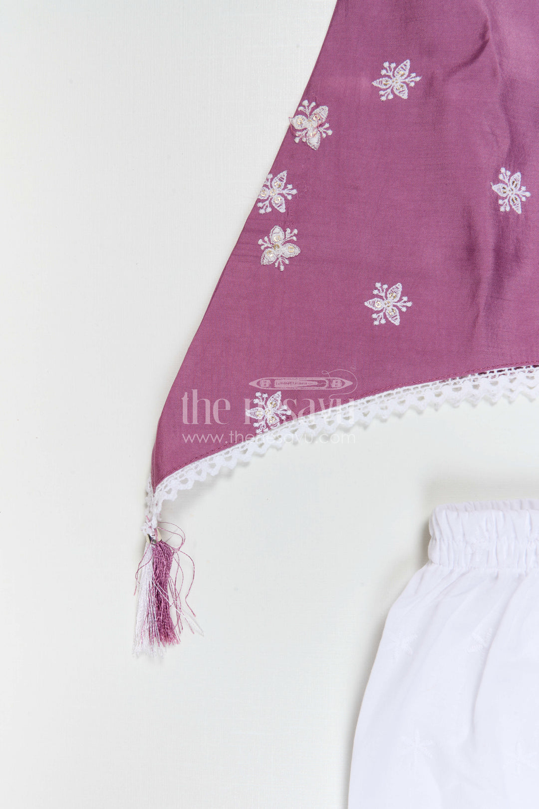 The Nesavu Girls Sharara / Plazo Set Girls Sharara Outfit for Festive Occasions and Traditional Wear Nesavu Nesavu Girls Crepe Cotton Sharara Outfit With Thread Embroidery For Festive Occasions And Comfortable Wear