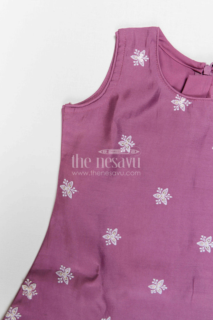 The Nesavu Girls Sharara / Plazo Set Girls Sharara Outfit for Festive Occasions and Traditional Wear Nesavu Nesavu Girls Crepe Cotton Sharara Outfit With Thread Embroidery For Festive Occasions And Comfortable Wear