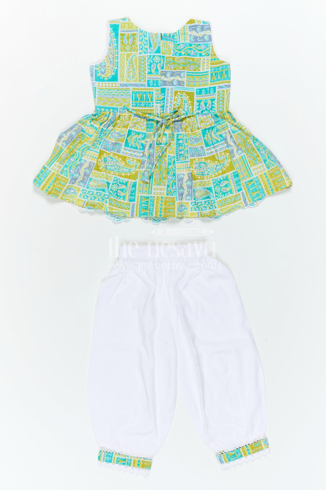 The Nesavu Girls Sharara / Plazo Set Girls Sharara Set for Casual Festive Wear and Outings Nesavu Nesavu Girls Cotton Sharara Set With Digital Print For Casual Festive Wear And Daily Comfort Outfit