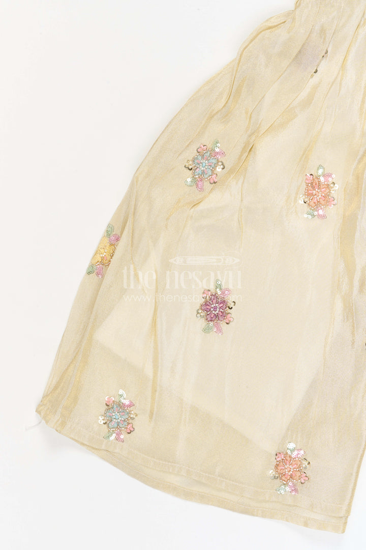 The Nesavu Girls Sharara / Plazo Set Girls Sharara Set for Diwali and Celebrations Nesavu Nesavu girls sharara set for weddings and festive celebrations viscose silk outfit with designer embroidery