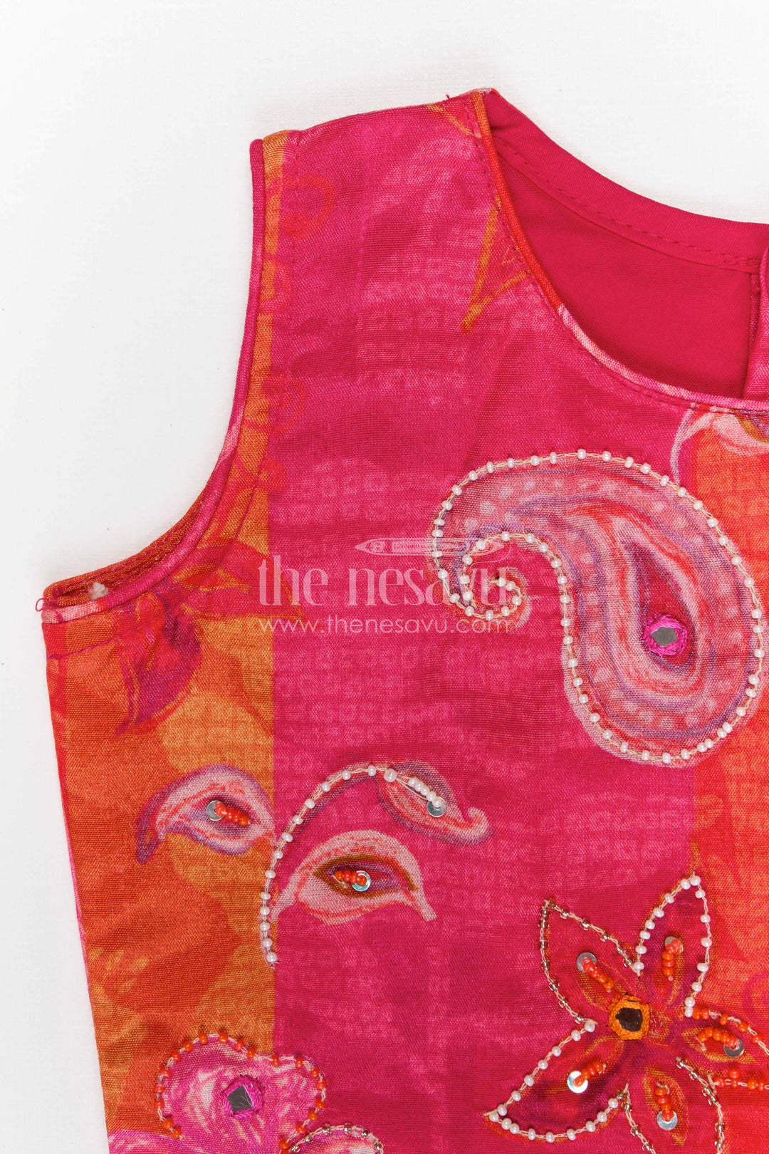 The Nesavu Girls Sharara / Plazo Set Girls Sharara Set for Festival Occasions Nesavu Nesavu girls georgette sharara set for weddings and festive occasions with digital print design