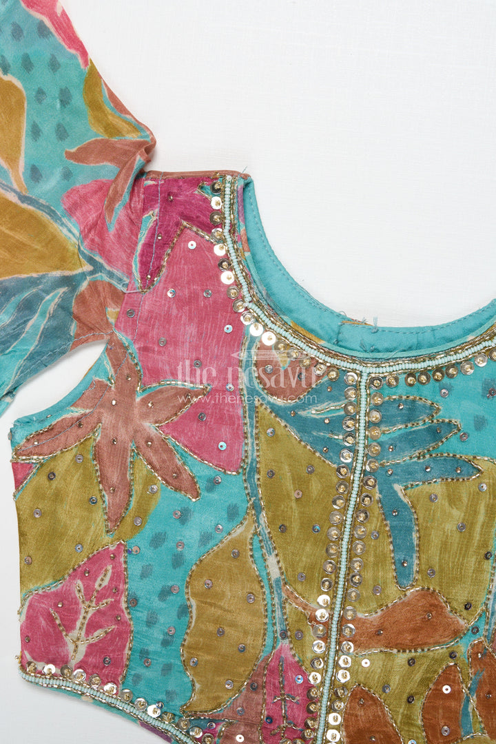 The Nesavu Girls Sharara / Plazo Set Girls Sharara Set for Festive Celebrations and Family Occasions Nesavu Nesavu girls sharara set with digital print in georgette for festivals and weddings