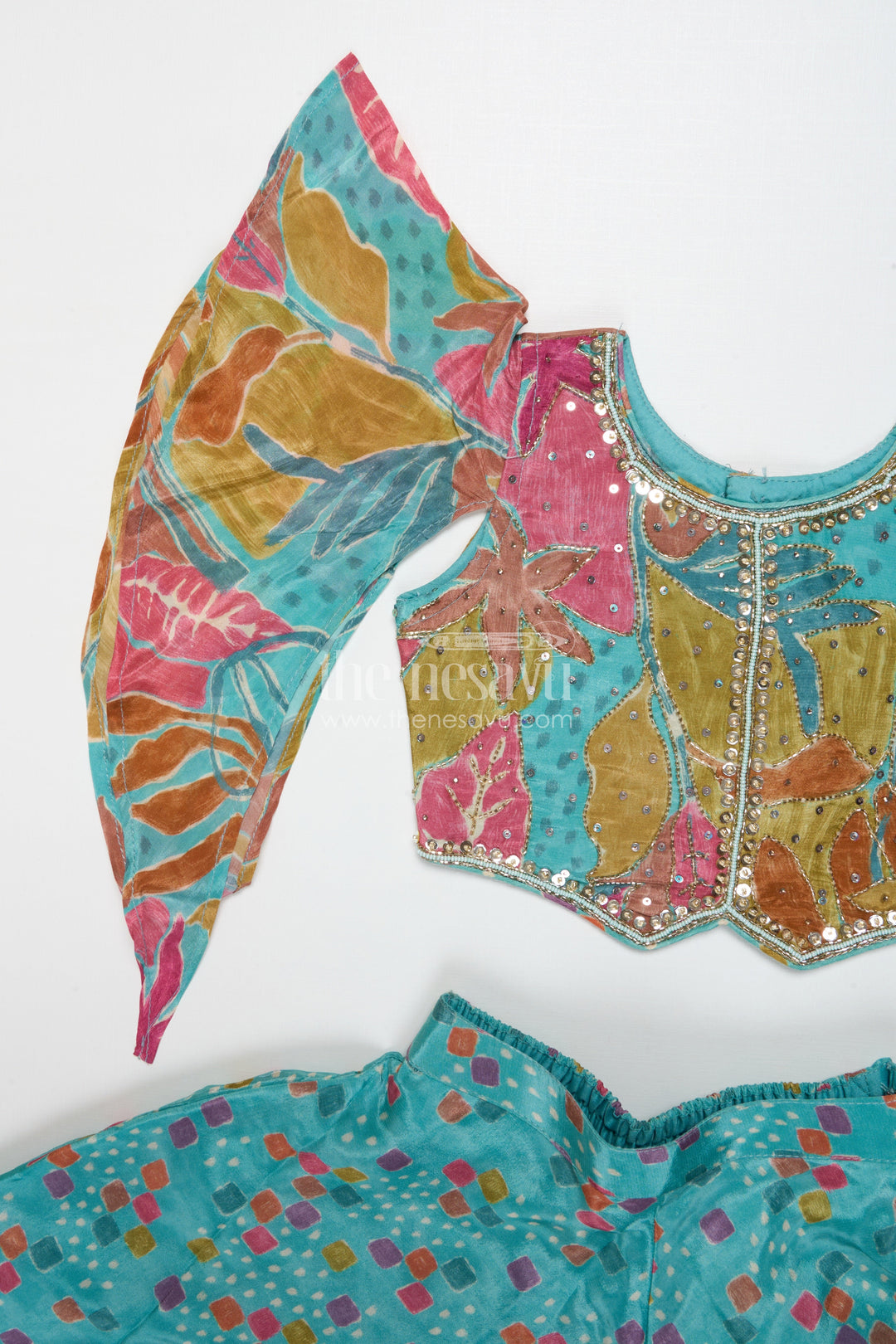 The Nesavu Girls Sharara / Plazo Set Girls Sharara Set for Festive Celebrations and Family Occasions Nesavu Nesavu girls sharara set with digital print in georgette for festivals and weddings