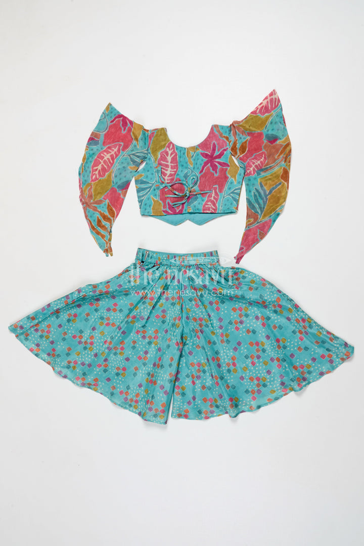 The Nesavu Girls Sharara / Plazo Set Girls Sharara Set for Festive Celebrations and Family Occasions Nesavu Nesavu girls sharara set with digital print in georgette for festivals and weddings