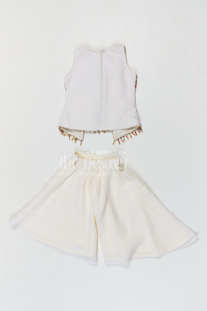 The Nesavu Girls Sharara / Plazo Set Girls Sharara Set for Festive Celebrations and Traditional Wear Nesavu Nesavu girls georgette sharara set with designer embroidery yoke for festive celebrations and ethnic wear