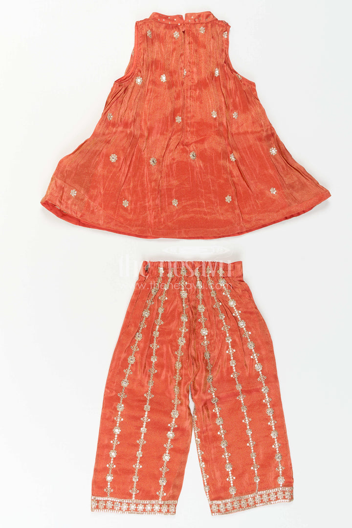 The Nesavu Girls Sharara / Plazo Set Girls Sharara Set for Festive Celebrations and Weddings Nesavu Nesavu Girls Sharara Set With Designer Embroidery And Dupatta For Festive Celebrations