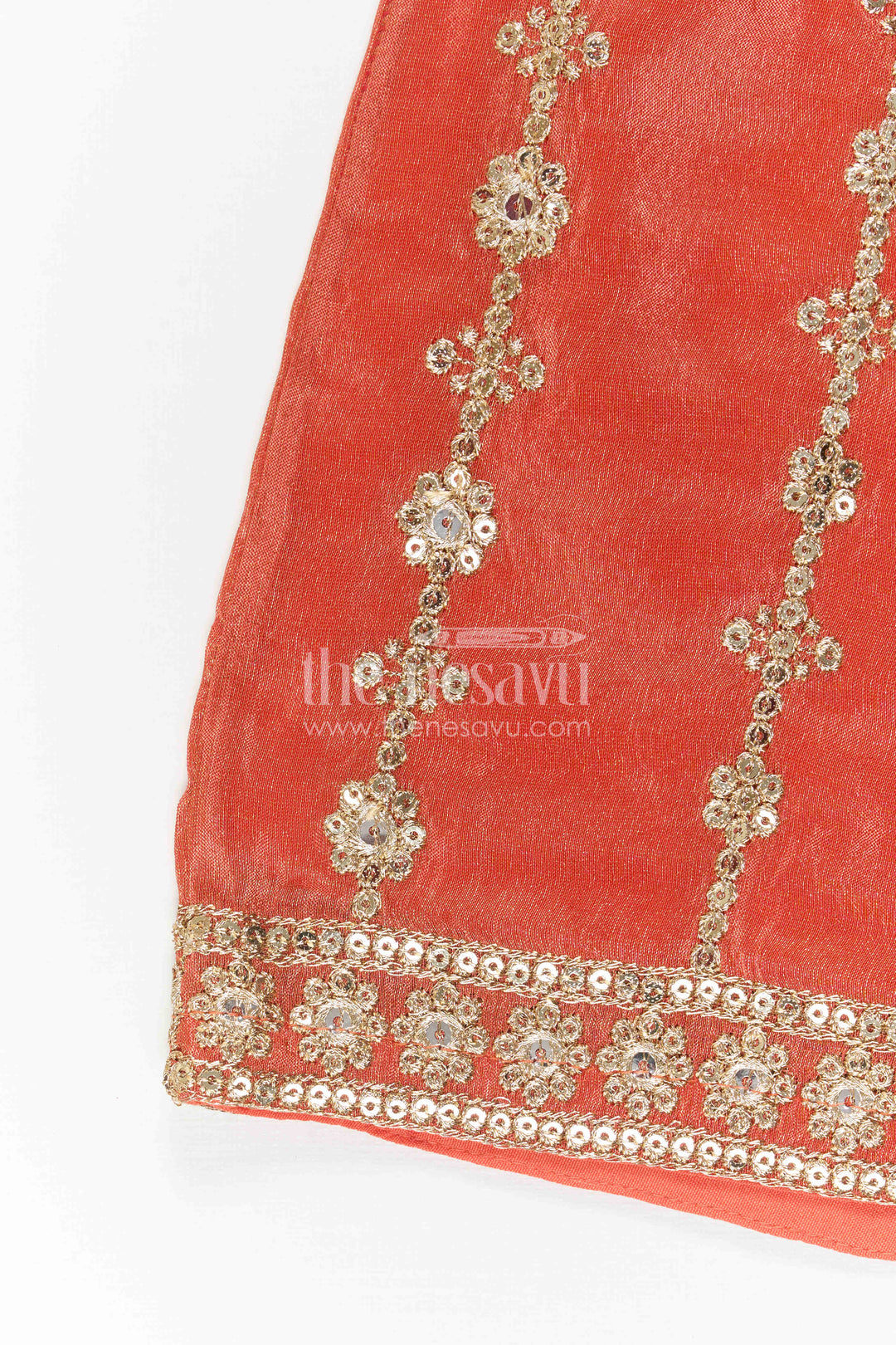 The Nesavu Girls Sharara / Plazo Set Girls Sharara Set for Festive Celebrations and Weddings Nesavu Nesavu Girls Sharara Set With Designer Embroidery And Dupatta For Festive Celebrations