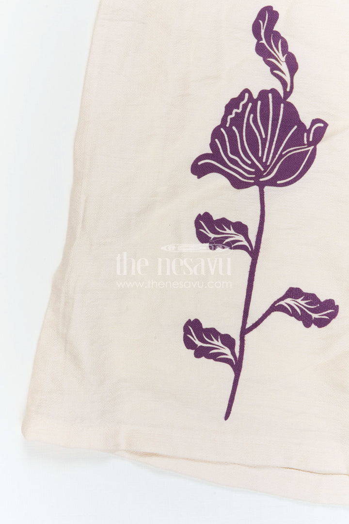 The Nesavu Girls Sharara / Plazo Set Girls Sharara Set for Festive Occasions and Family Functions Nesavu Nesavu Girls Sharara Set For Festive Occasions And Family Functions In Soft Cotton Blend Ethnic Wear