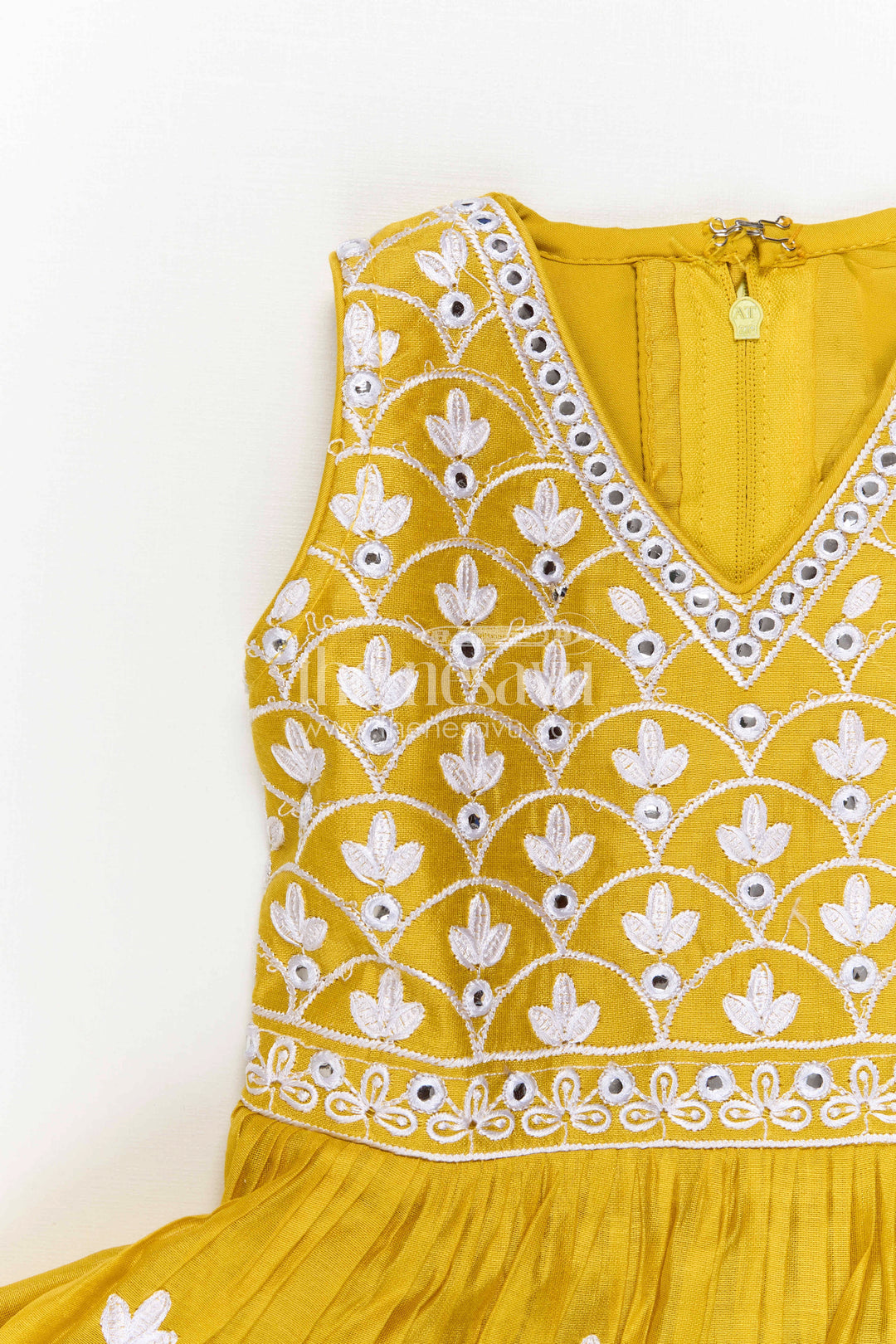 The Nesavu Girls Sharara / Plazo Set Girls Sharara Set for Festive Occasions and Traditional Outings Nesavu Nesavu Girls Sharara Set For Festive Occasions With Georgette Chikankari Embroidery And Comfortable Fit