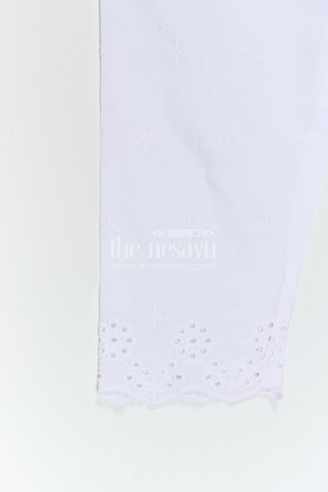 The Nesavu Girls Sharara / Plazo Set Girls Sharara Set for Festive Wear and Family Functions Nesavu Nesavu Girls Crepe Cotton Sharara Set With Thread Embroidery For Festive Wear And Family Functions
