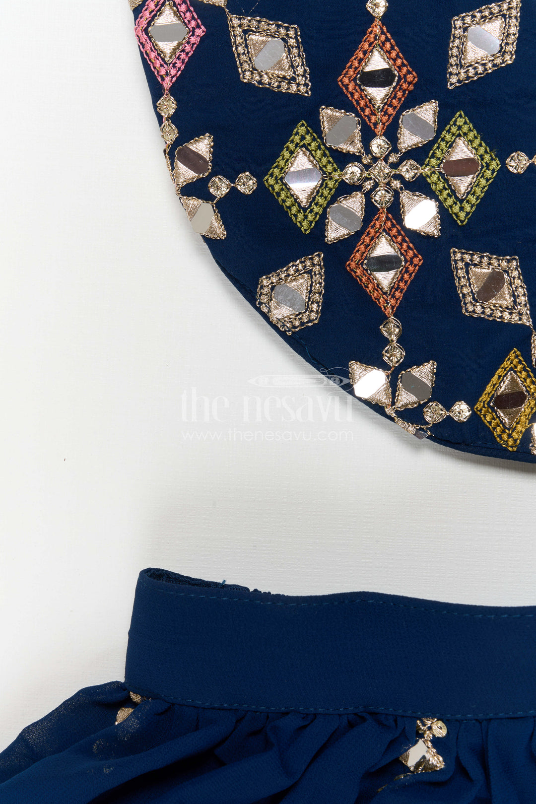 The Nesavu Girls Sharara / Plazo Set Girls Sharara Set for Festive Weddings and Special Occasions Nesavu Nesavu Girls Georgette Sharara Set For Festive Weddings And Special Occasions With Designer Embroidery
