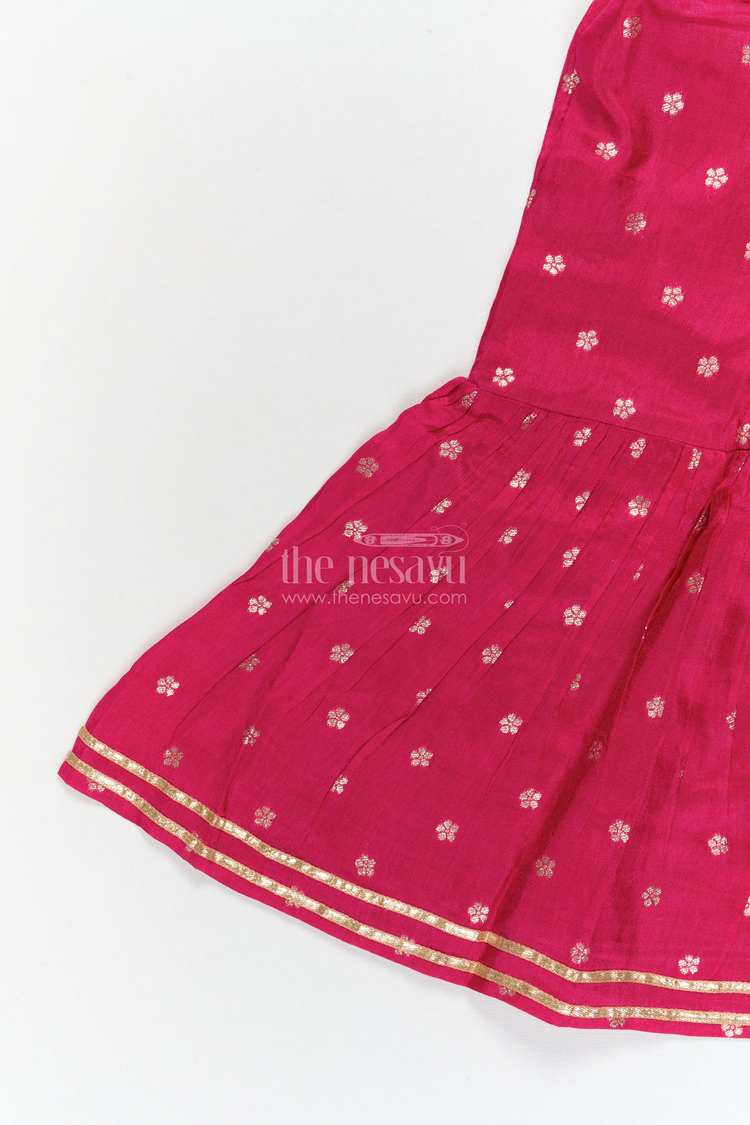 The Nesavu Girls Sharara / Plazo Set Girls Sharara Set for Traditional Celebrations and Festive Events Nesavu Nesavu girls sharara set in jacquard silk for traditional weddings and cultural celebrations