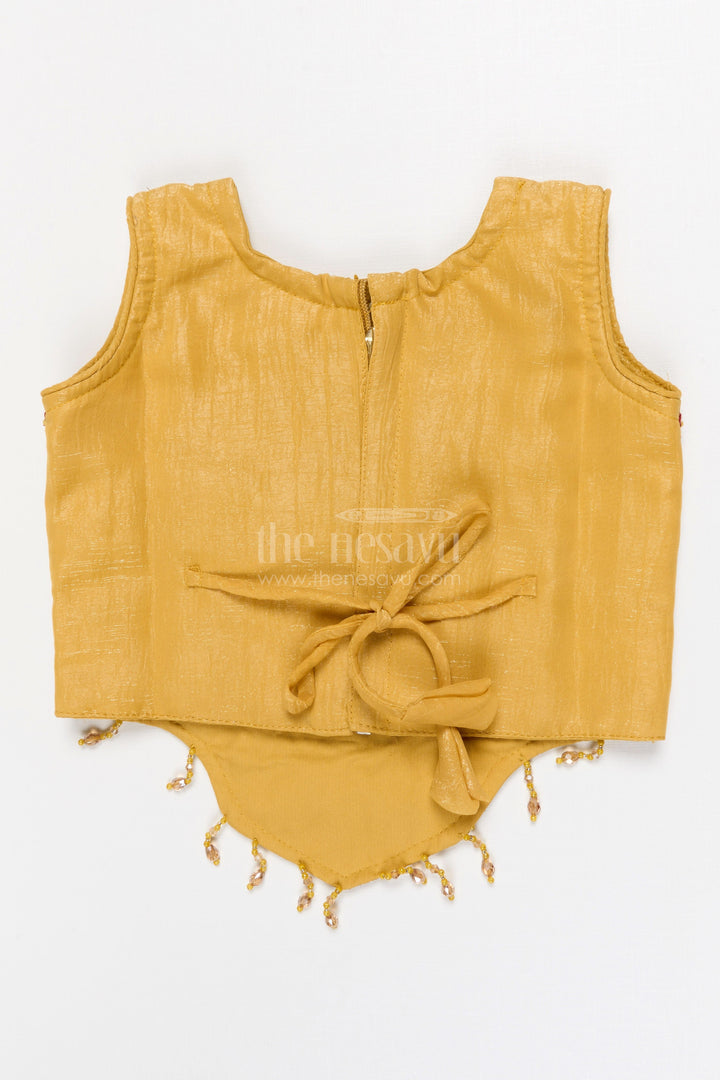 The Nesavu Girls Sharara / Plazo Set Girls Sharara Set for Wedding and Festive Nesavu Nesavu Girls Georgette Sharara Set With Designer Embroidered Yoke For Weddings And Festive Occasions