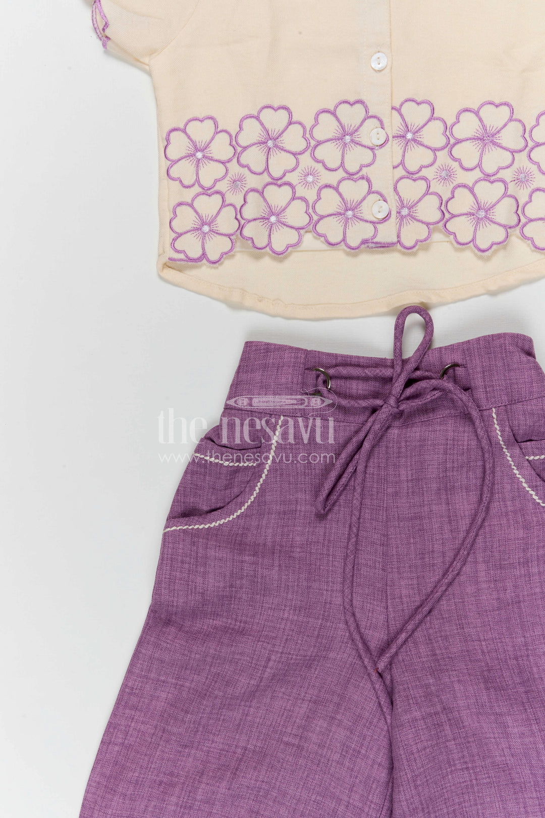 The Nesavu Girls Sharara / Plazo Set Girls Sharara Set for Weddings and Festival Events Celebration Nesavu Nesavu girls sharara set for weddings festive celebrations and cultural events with embroidered ethnic design