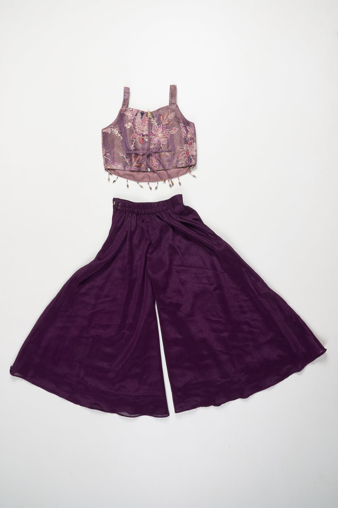 The Nesavu Girls Sharara / Plazo Set Girls Sharara Set for Weddings and Festive Celebrations Nesavu Nesavu girls georgette sharara set sequin embroidery weddings festive occasions