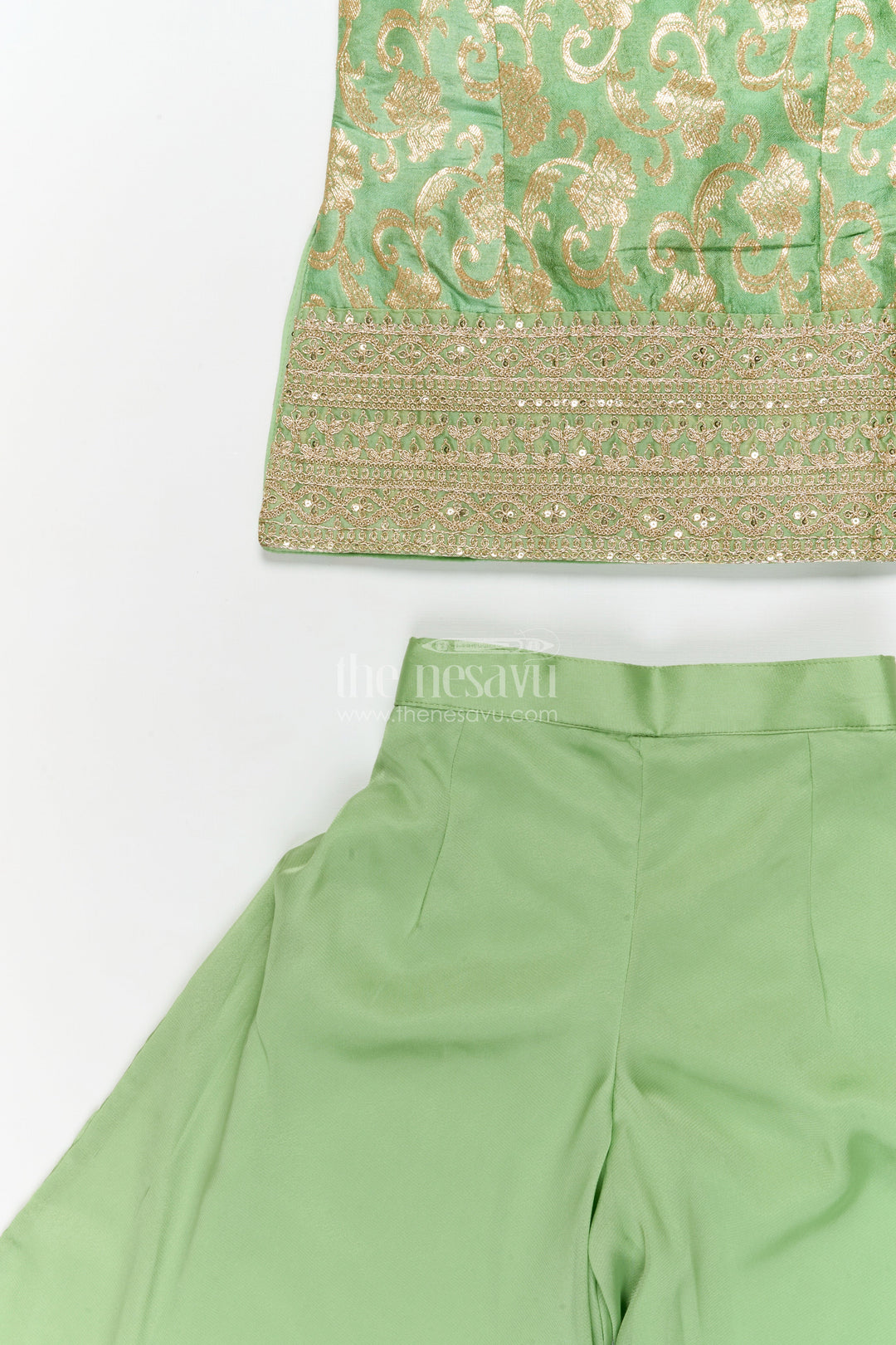 The Nesavu Girls Sharara / Plazo Set Girls Sharara Set for Weddings and Festive Events Nesavu Nesavu girls sharara set for festive weddings and ethnic celebrations in viscose silk