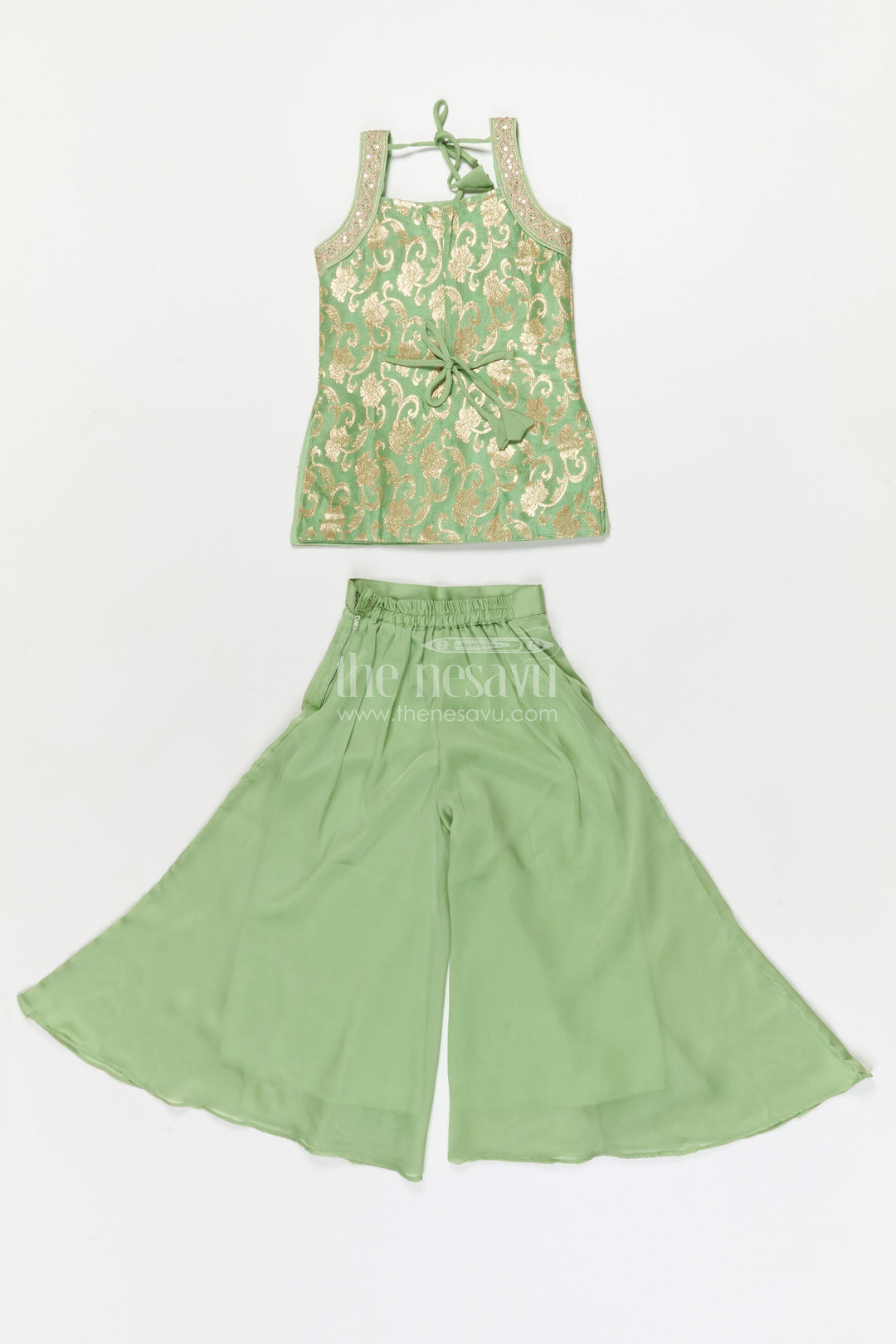 The Nesavu Girls Sharara / Plazo Set Girls Sharara Set for Weddings and Festive Events Nesavu Nesavu girls sharara set for festive weddings and ethnic celebrations in viscose silk