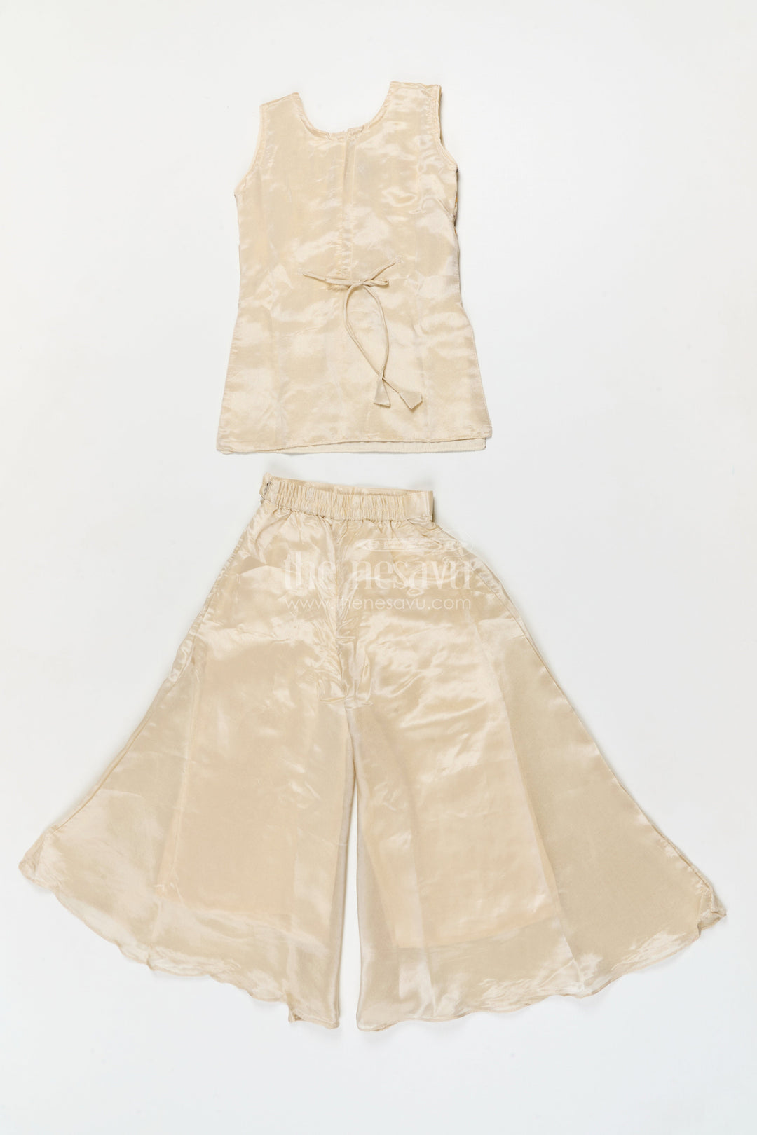 The Nesavu Girls Sharara / Plazo Set Girls Sharara Set for Weddings and Festive Family Gatherings Nesavu Nesavu girls sharara set for festive weddings and family celebrations in viscose silk