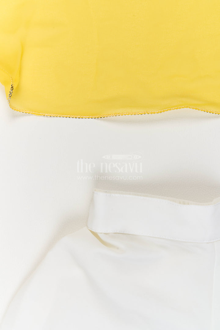 The Nesavu Girls Sharara / Plazo Set Girls Sharara Set in Yellow with Smart Tailoring Nesavu Nesavu Girls Sharara Set For Festive Occasion Dressing
