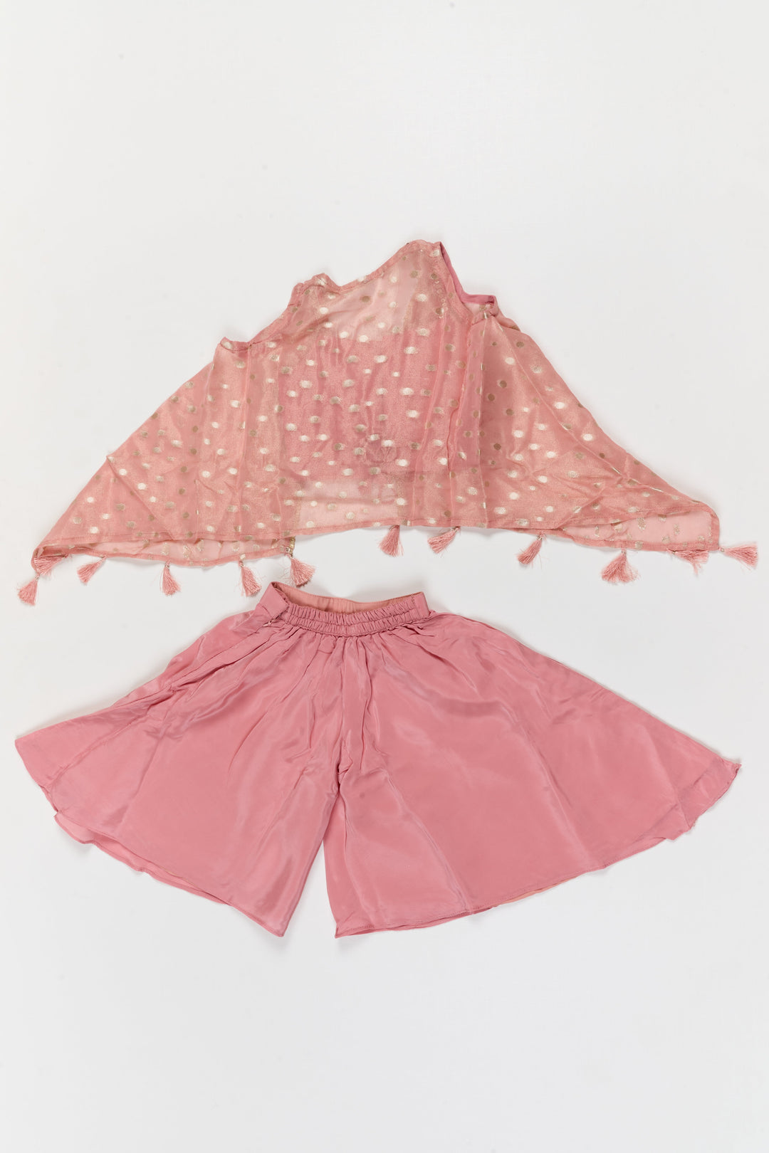 The Nesavu Girls Sharara / Plazo Set Girls Sharara Set with Embroidered Jacket for Weddings and Special Occasions Nesavu Nesavu girls sharara set with designer embroidered jacket and georgette flared pants for festive events