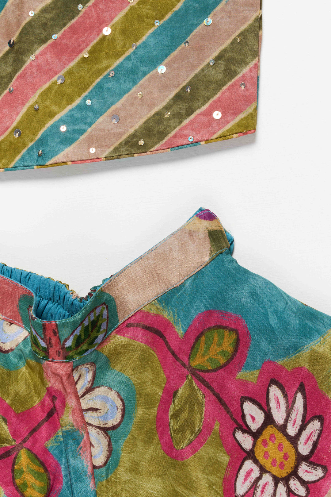 The Nesavu Girls Sharara / Plazo Set Girls Sharara Set with Embroidery for Festive Celebrations and Family Events Nesavu Nesavu girls sharara set digital print embroidery  festive outfit weddings events