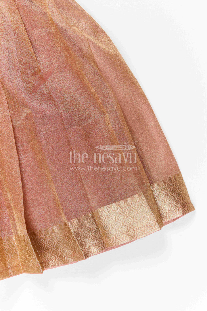 The Nesavu Silk Frock Girls Silk Frock for Birthday Parties and Festive Photoshoots Nesavu Nesavu Girls Semi Banaras Silk Frock With Elegant Bodice For Birthdays And Celebrations