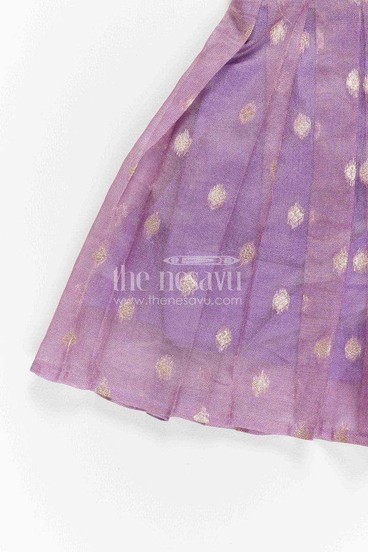 The Nesavu Silk Frock Girls Silk Frock for Festive Pooja and Celebration Wear Nesavu Nesavu Girls Silk Frock For Festive Pooja And Celebration Wear With Raw Silk Yoke