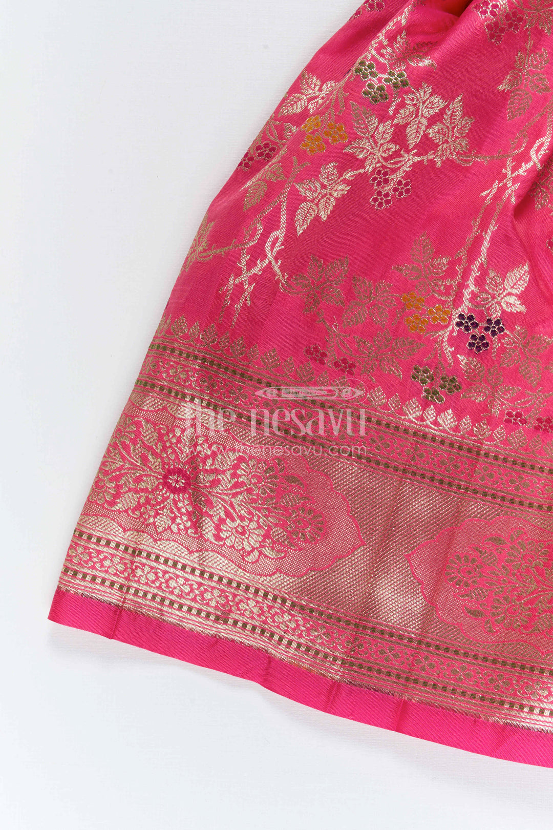 The Nesavu Silk Frock Girls Silk Frock for Festive Weddings and Birthday Parties Nesavu Nesavu Girls Silk Frock With Banarasi Skirt For Weddings And Festive Birthday Celebrations
