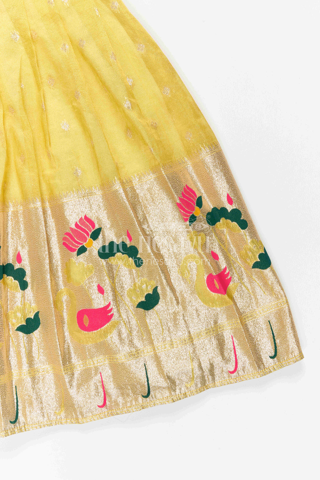 The Nesavu Girls Silk Gown Girls Silk Gown for Birthday Parties and Magical Celebration Moments Nesavu Nesavu Girls Semi Banaras Silk Gown With Butti Yoke For Birthdays And Festive Celebrations