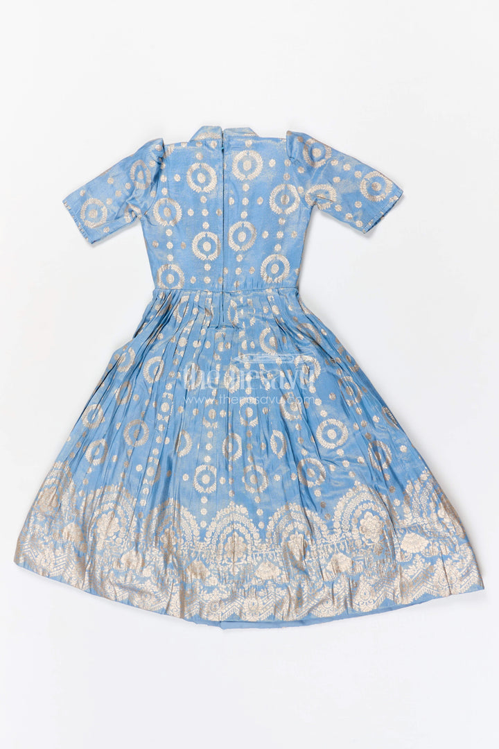 The Nesavu Girls Silk Gown Girls Silk Gown for Weddings and Grand Festive Occasions Nesavu Nesavu girls viscose silk gown for weddings with traditional zari border