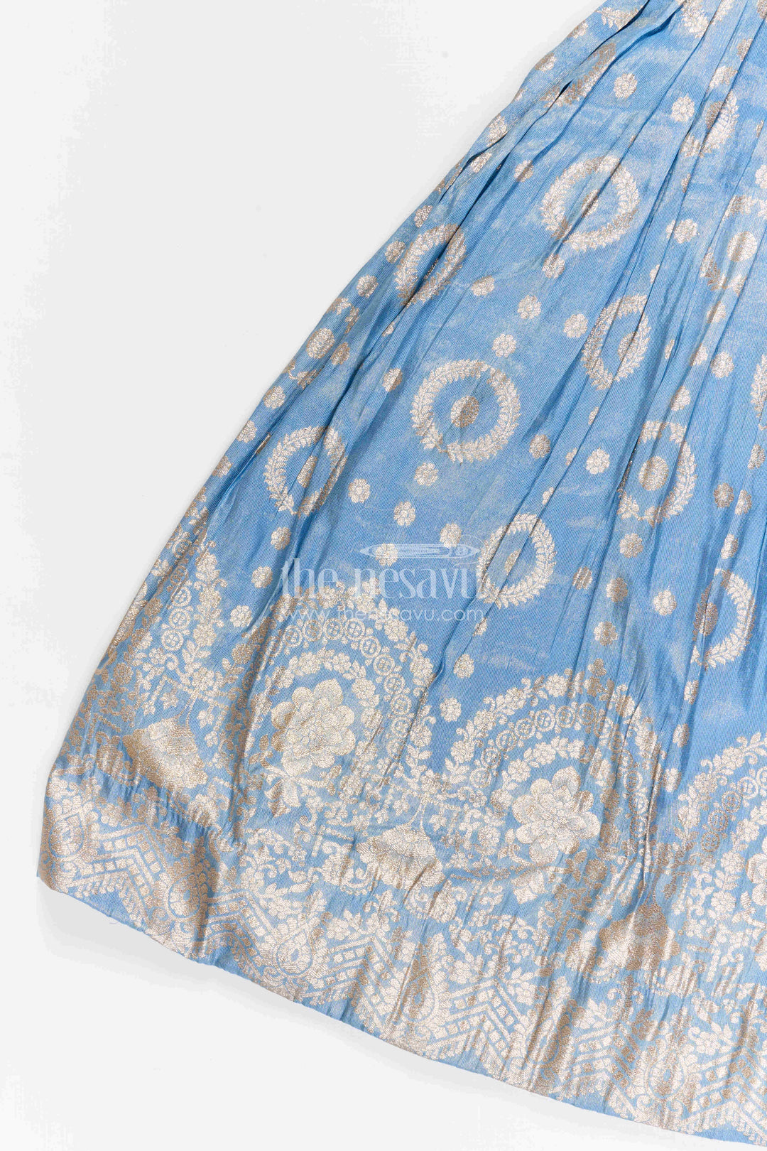 The Nesavu Girls Silk Gown Girls Silk Gown for Weddings and Grand Festive Occasions Nesavu Nesavu girls viscose silk gown for weddings with traditional zari border