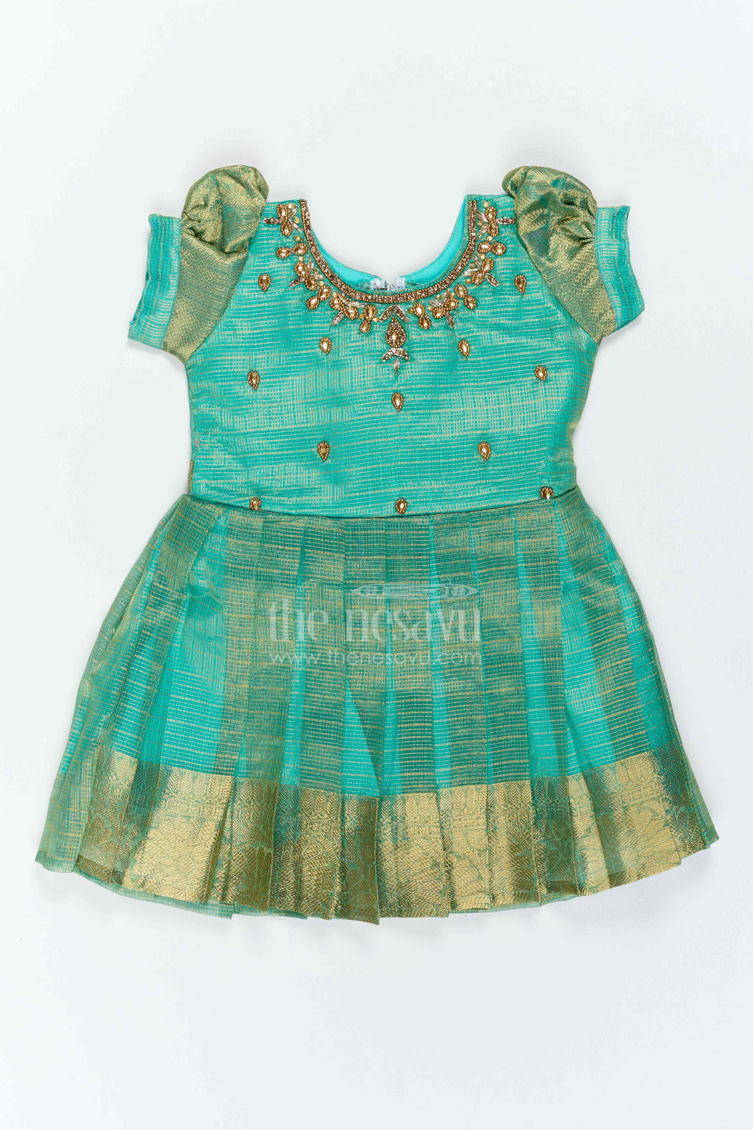 The Nesavu Silk Party Frock Girls Silk Party Frock with Statement Border for Family Functions Nesavu Nesavu Girls Silk Party Frock With Statement Border For Weddings