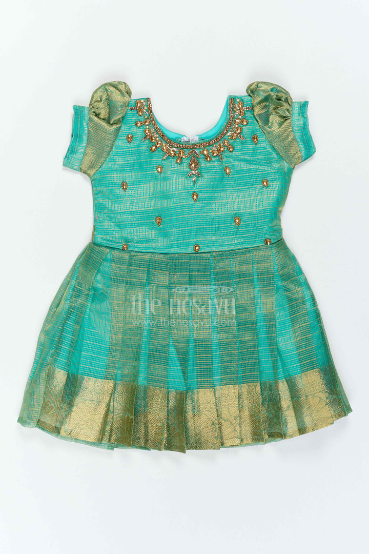 The Nesavu Silk Party Frock Girls Silk Party Frock with Statement Border for Family Functions Nesavu Nesavu Girls Silk Party Frock With Statement Border For Weddings