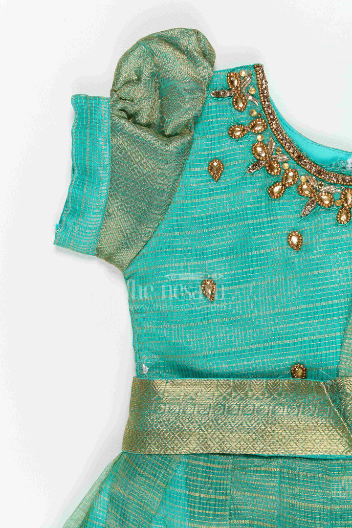 The Nesavu Silk Party Frock Girls Silk Party Frock with Statement Border for Family Functions Nesavu Nesavu Girls Silk Party Frock With Statement Border For Weddings