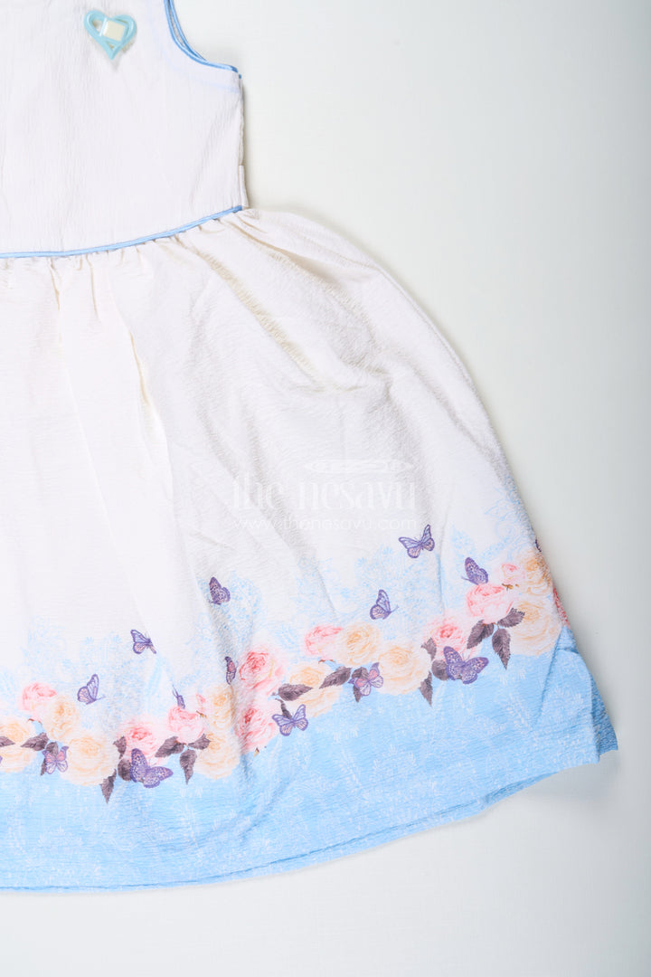 The Nesavu Girls Cotton Frock Girls Skirt Frock in Cotton with Floral and Butterfly Print for a Breezy Summer Look Nesavu Nesavu Girls Skirt Frock Cotton Floral Butterfly Print a Breezy Summer Look
