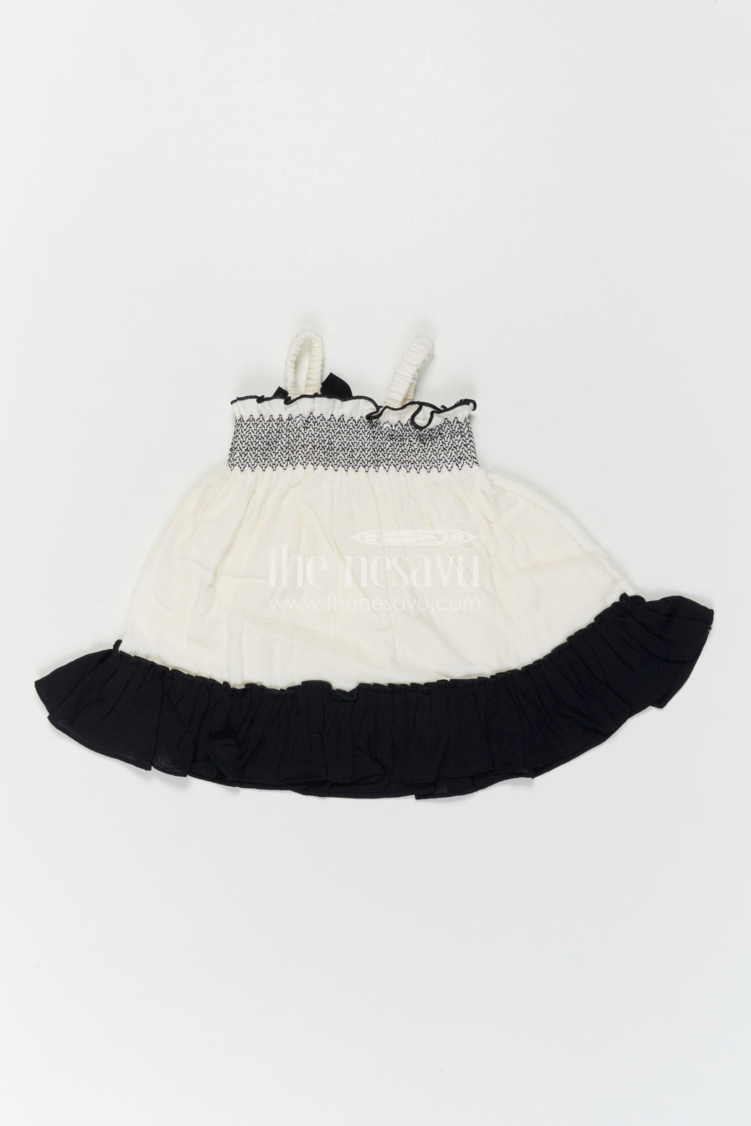 The Nesavu Girls Cotton Frock Girls Sleeveless Frock for Parties and Comfortable Daily Wear Nesavu Nesavu Girls Sleeveless Muslin Cotton Frock For Parties And Daily Wear With Layered Flared Design
