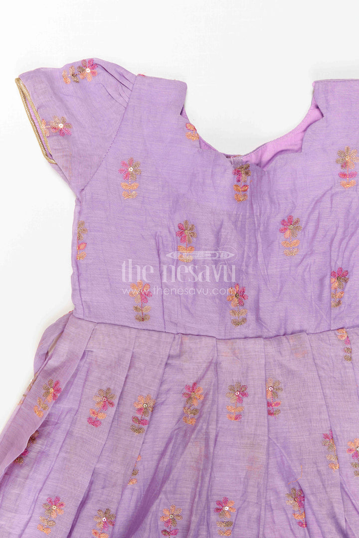 The Nesavu Girls Casual Gown Girls Sleeveless Gown for Birthday Parties and Twirl Moments Nesavu Nesavu Girls Sleeveless Gown For Birthday Parties And Festive Occasions With Thread Embroidery