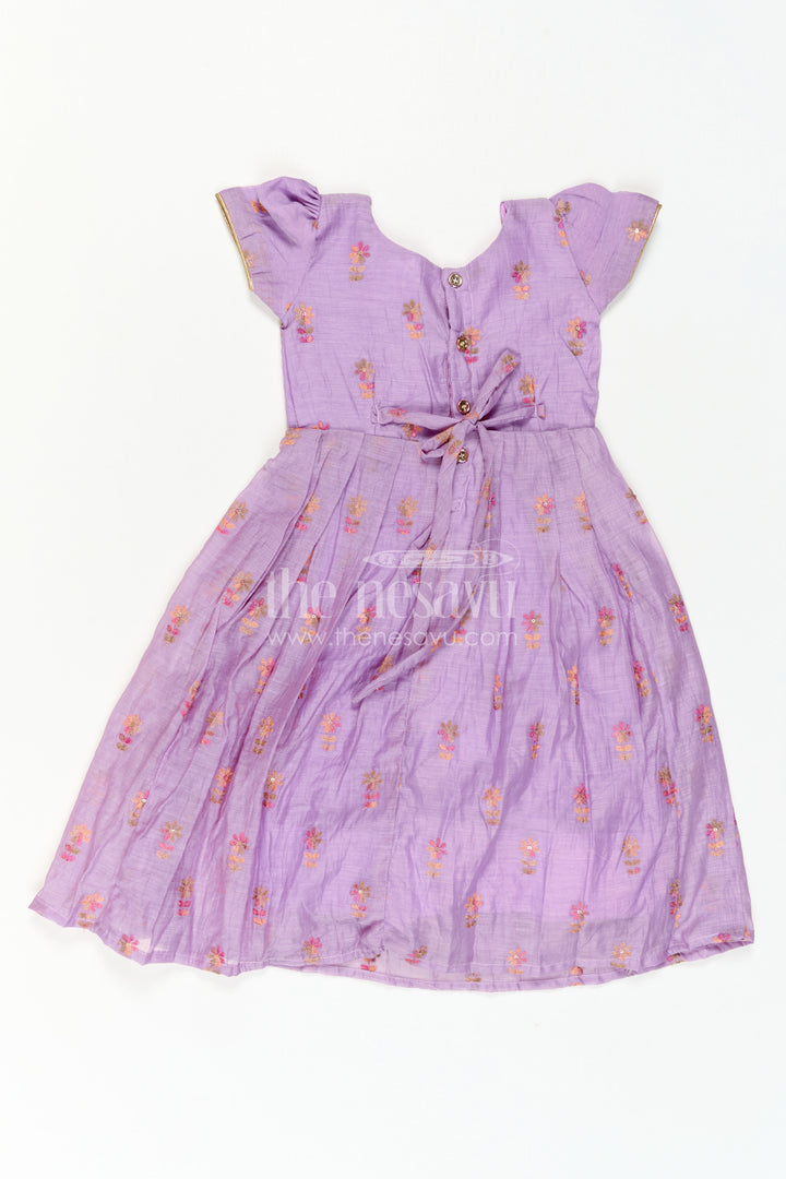 The Nesavu Girls Casual Gown Girls Sleeveless Gown for Birthday Parties and Twirl Moments Nesavu Nesavu Girls Sleeveless Gown For Birthday Parties And Festive Occasions With Thread Embroidery