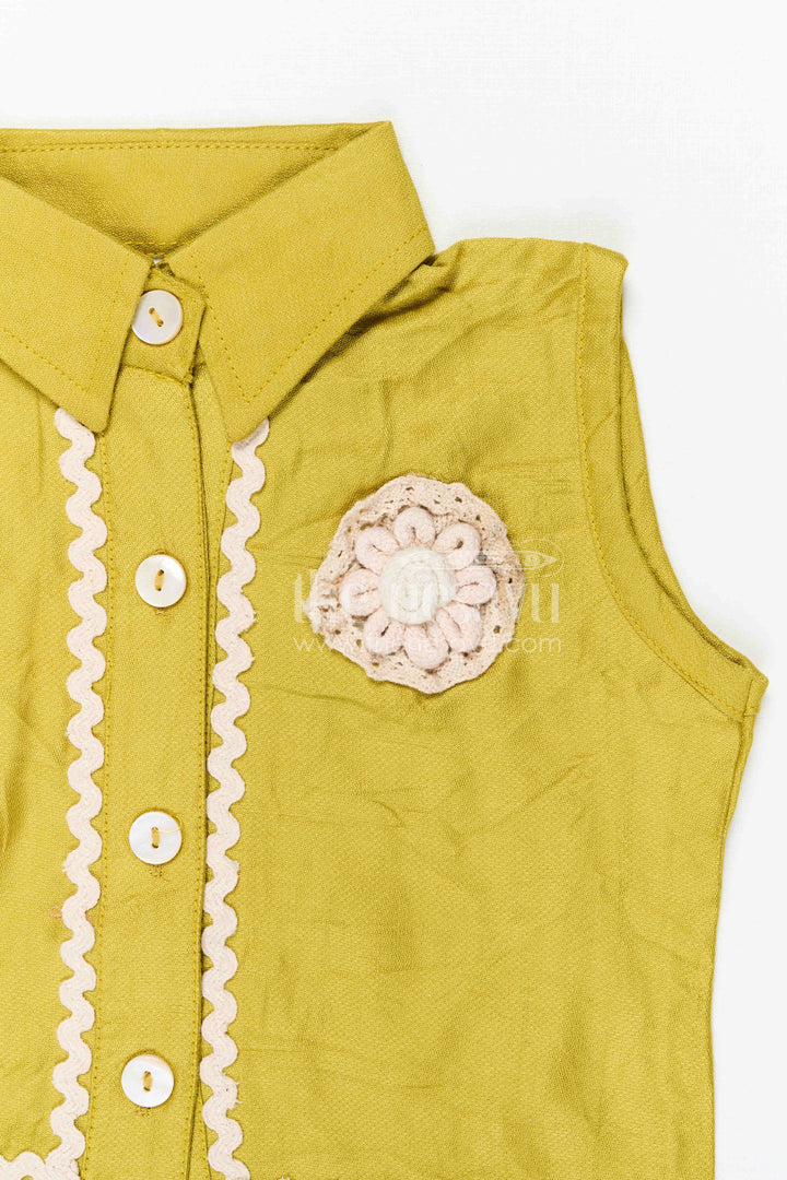 The Nesavu Girls Co-Ord Sets Girls Stylish Bubble Crepe Co-ord Set for Summer Outings and Casual Celebrations Nesavu Nesavu girls bubble crepe co-ord set for summer outings casual wear and stylish kids fashion