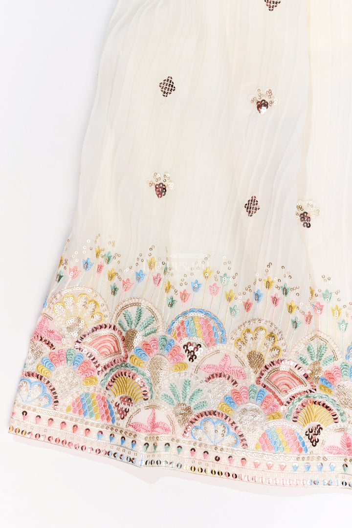 The Nesavu Girls Lehenga Choli Girls Stylish Lehenga Choli Design with Intricate Embroidery and Sequin Accents for Grand Occasions Nesavu Nesavu Girls Stylish Lehenga Choli Design Embroidery Sequins Festive Wedding Wear