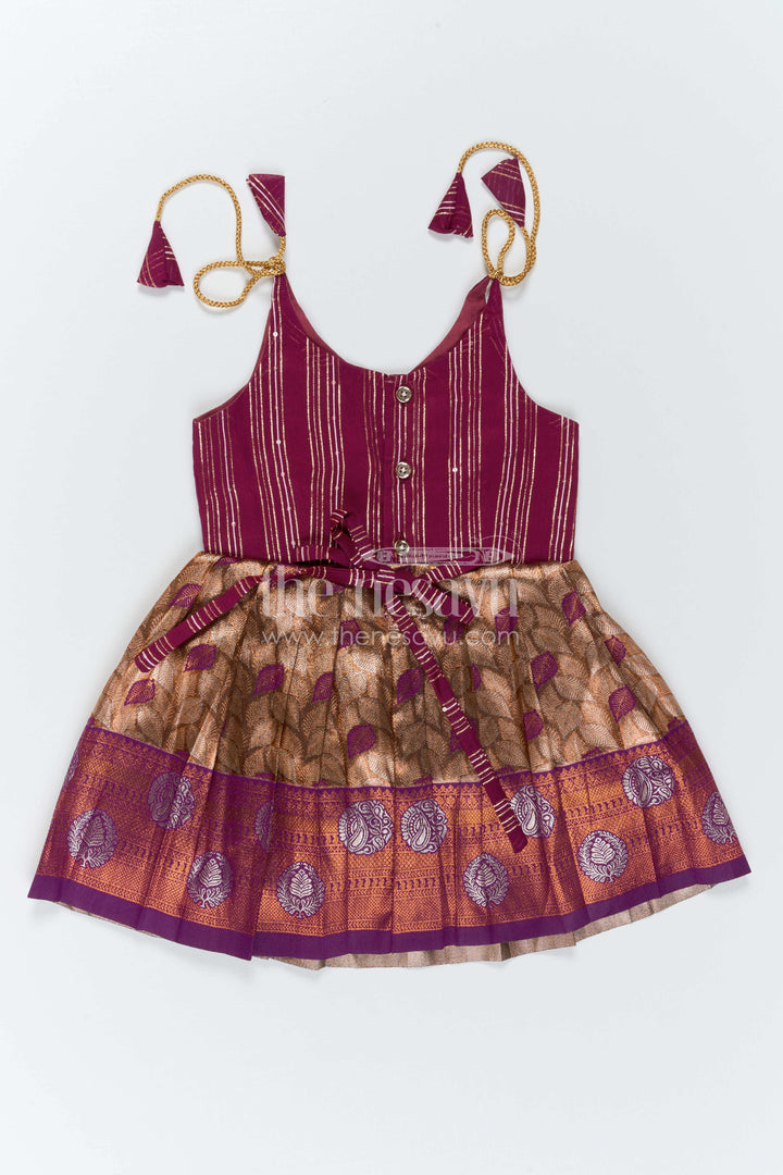 The Nesavu Tie-up Frock Girls Tie up Frock for Wedding and Festive Occasions Nesavu Nesavu Girls Tie Up Frock With Zari Border For Weddings And Festive Celebrations
