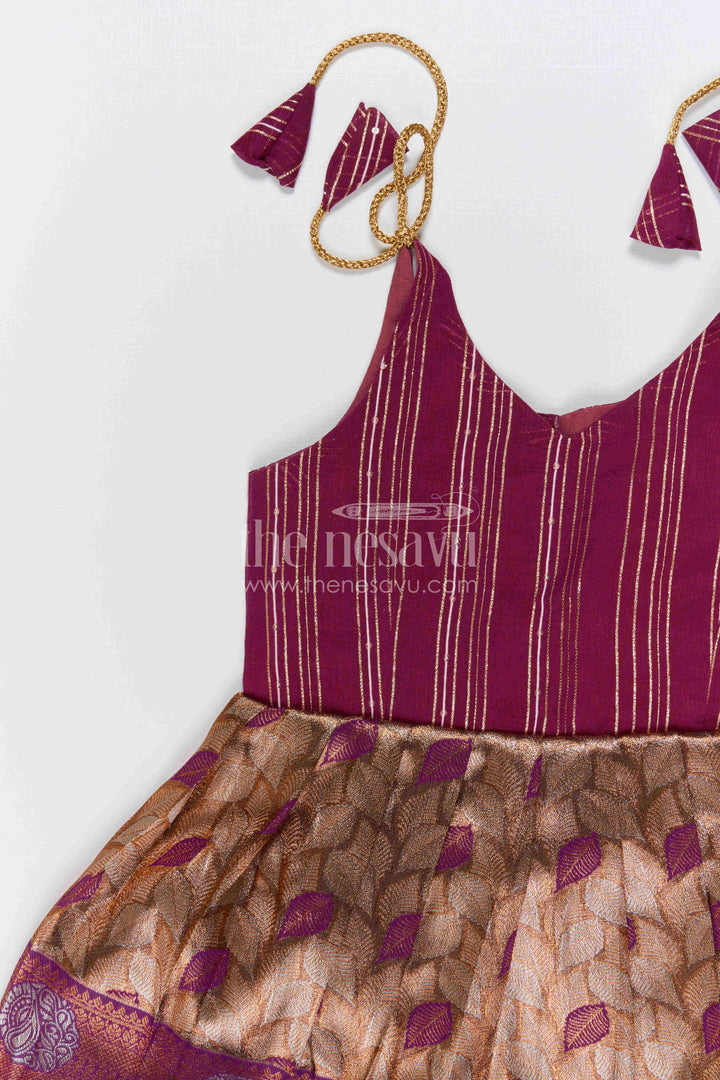 The Nesavu Tie-up Frock Girls Tie up Frock for Wedding and Festive Occasions Nesavu Nesavu Girls Tie Up Frock With Zari Border For Weddings And Festive Celebrations
